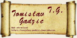 Tomislav Gadžić vizit kartica